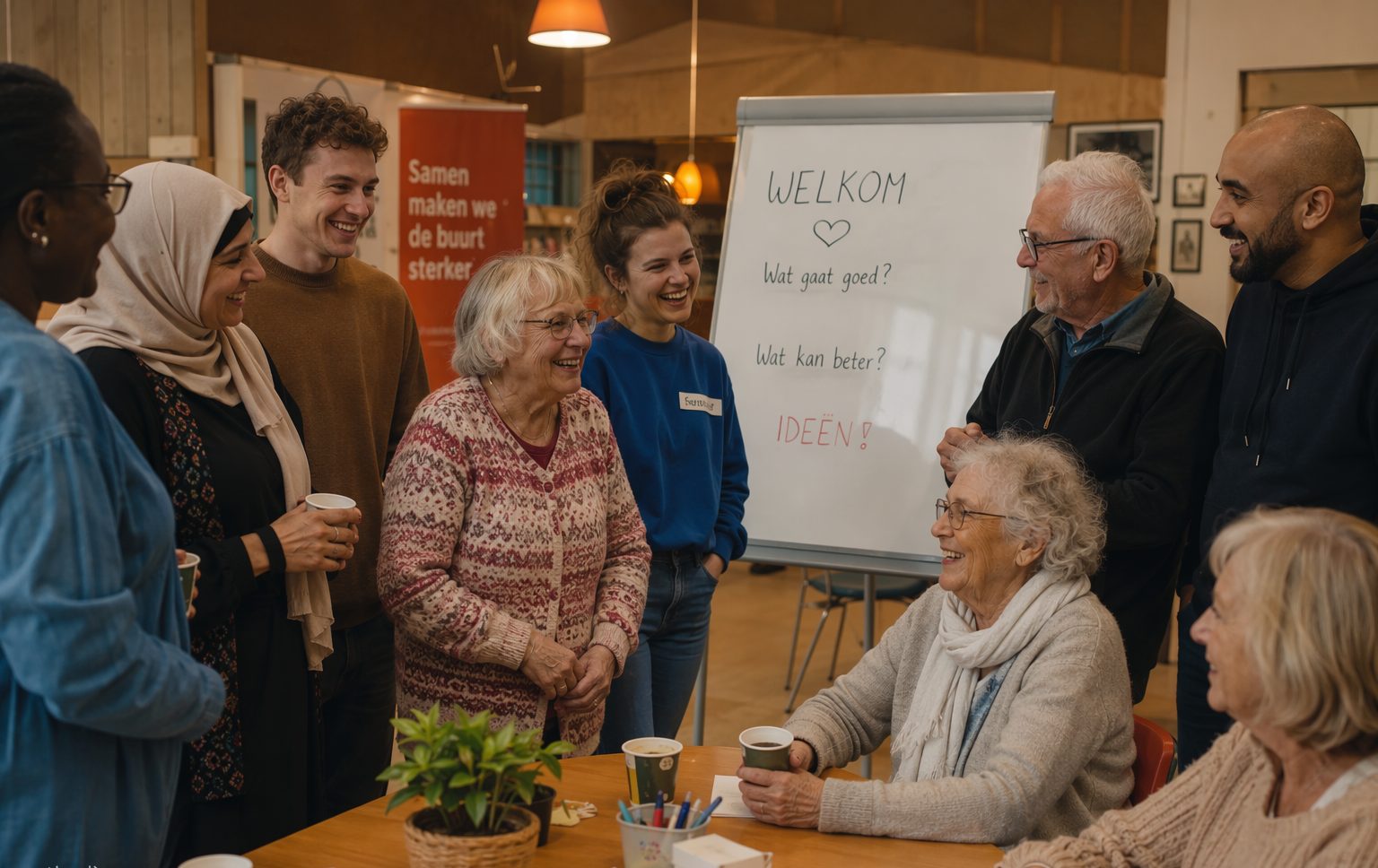 De vrijwillige redactie van Maatjes in Beeld tijdens een redactievergadering
